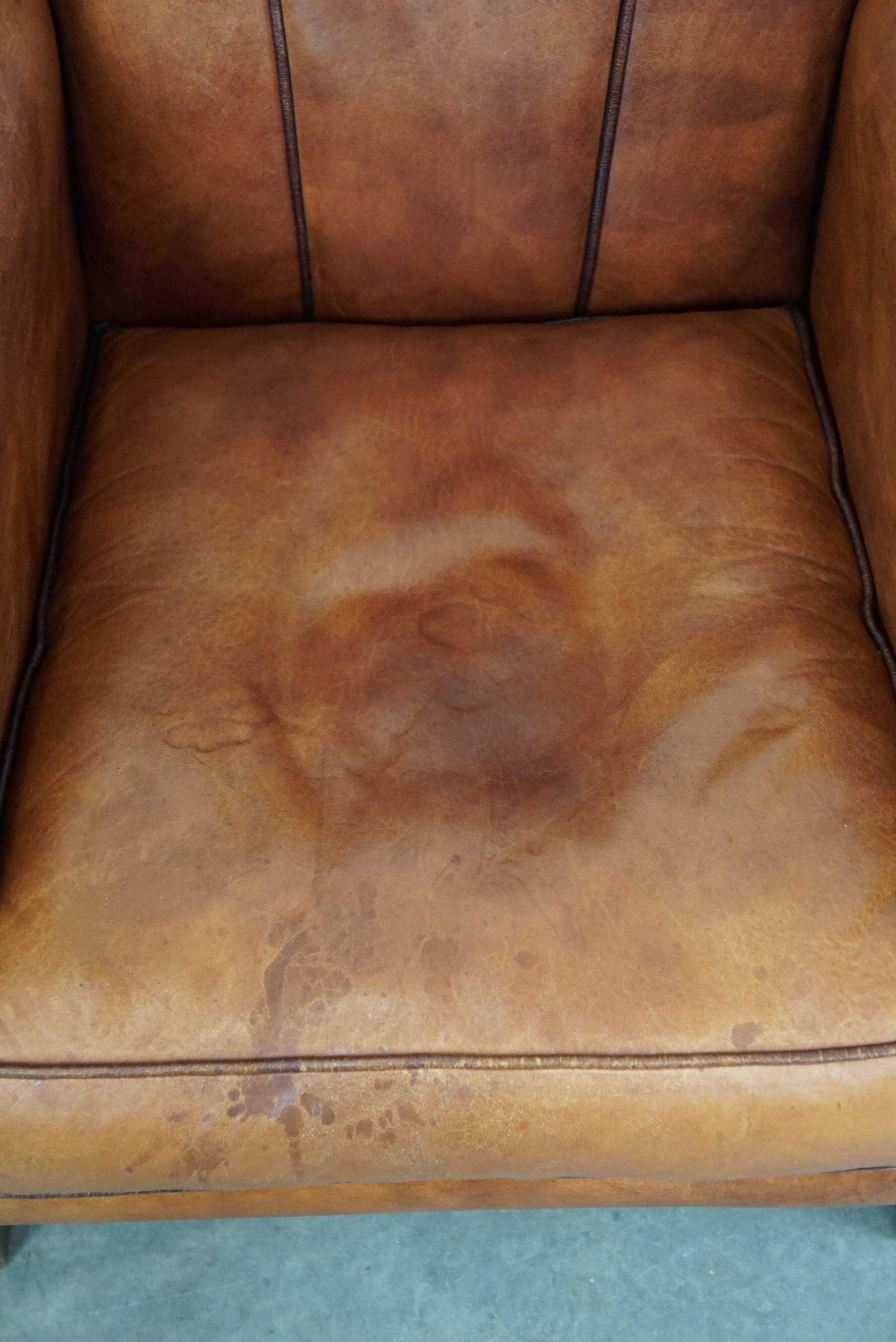 Sheepskin ArtDeco design armchair with a beautiful appearance