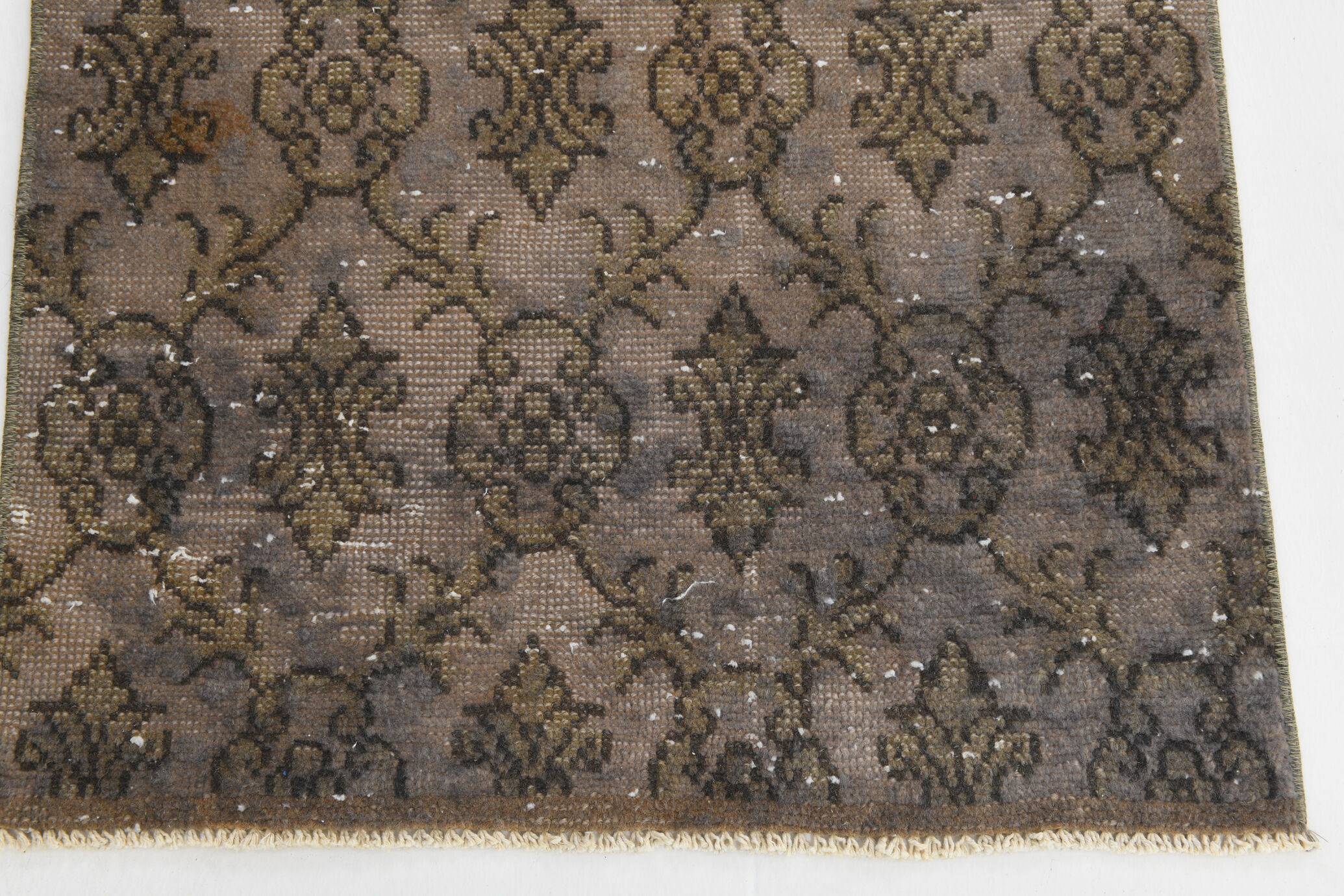 Narrow brown vintage runner 247x70cm