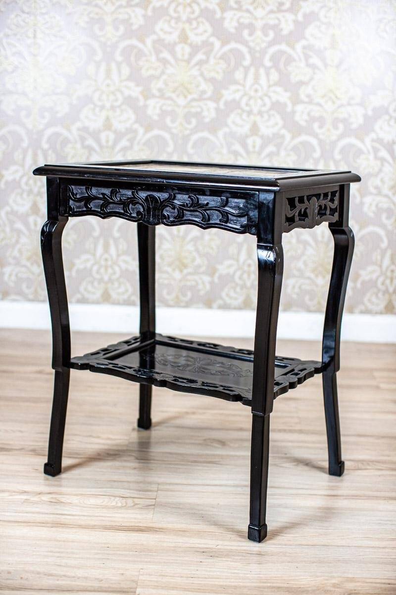 Antique Side Table with Ceramic Top, 1890s