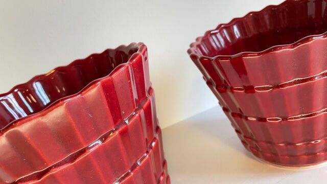 Pair of pots covers 30s ceramic france