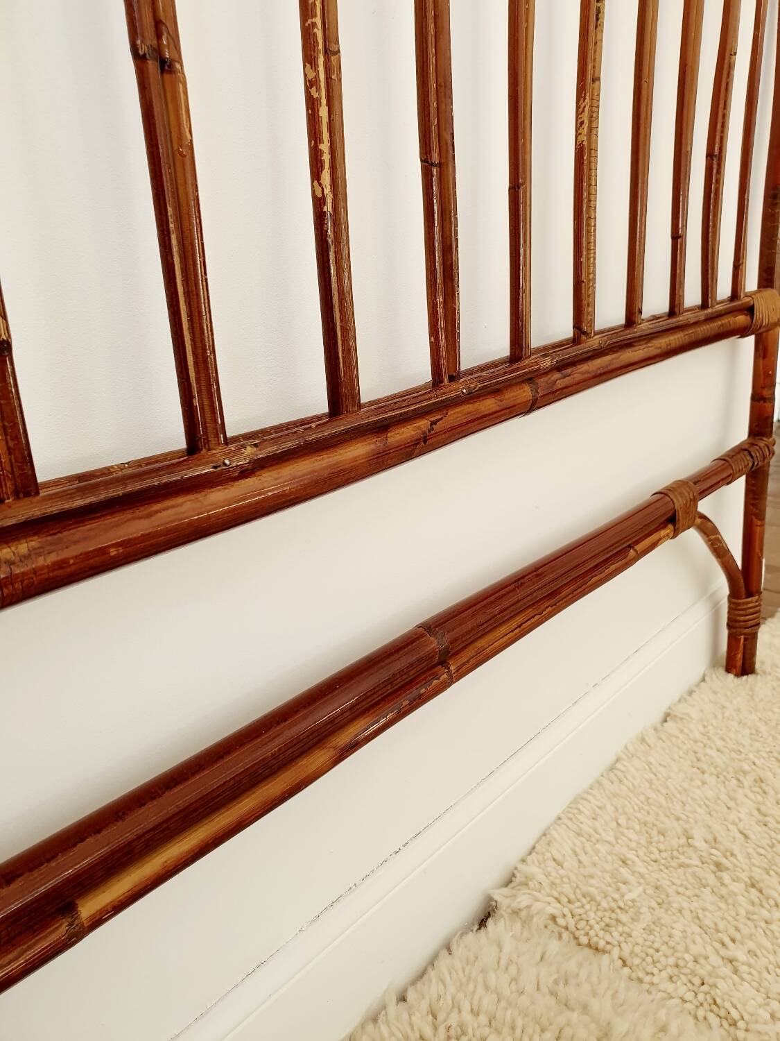 Rattan headboard for 2 people 140/160