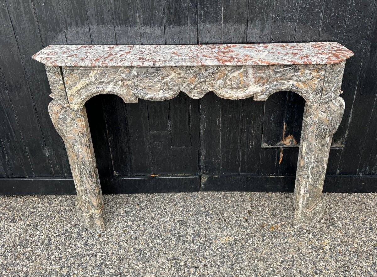 Regency fireplace in grey Ardennes marble, 18th century