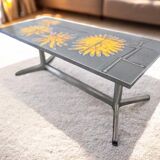 Vintage ceramic coffee table with chrome frame