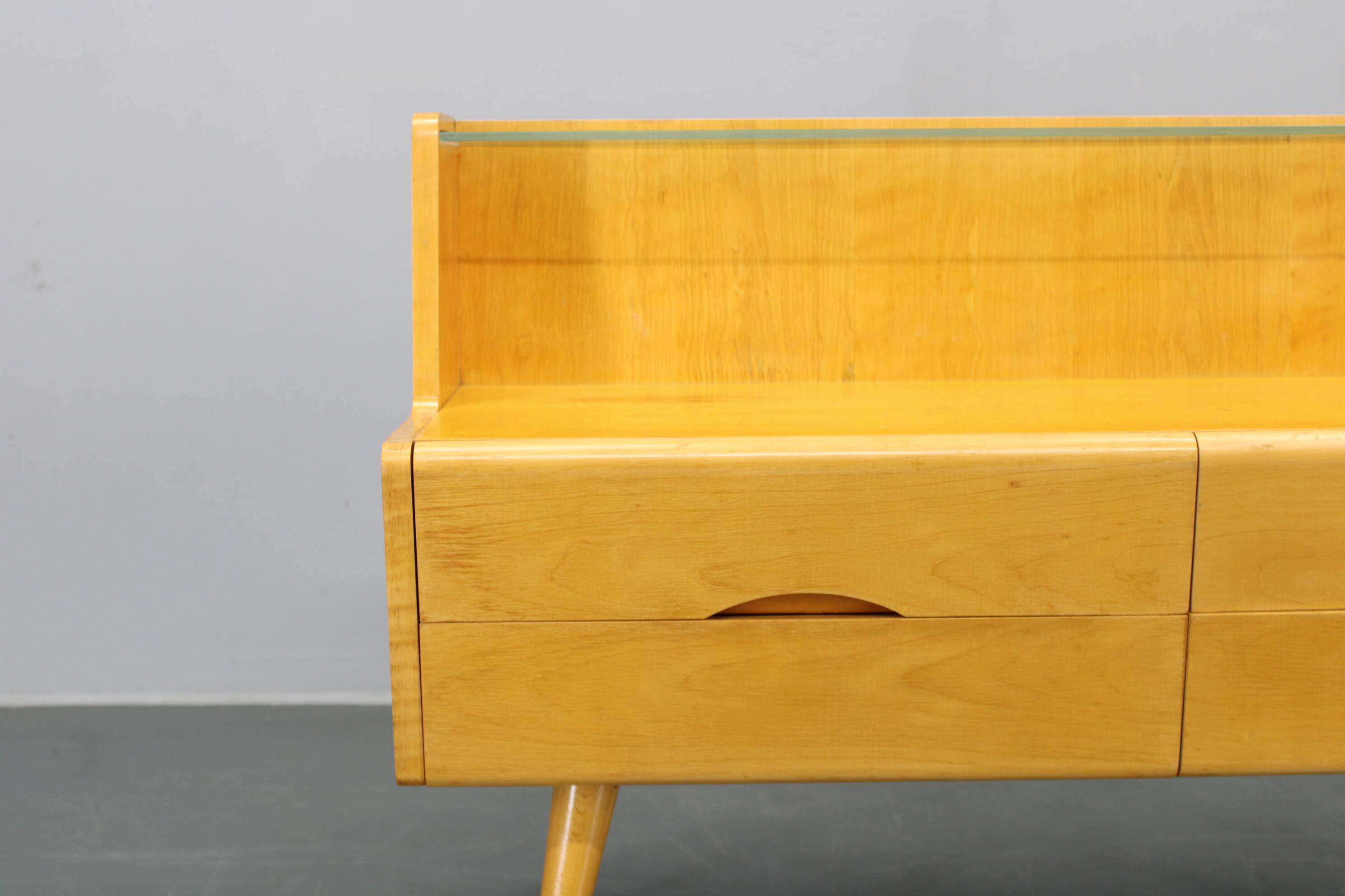 1960s Chest of Drawers with Glass Shelf ,Czechoslovakia