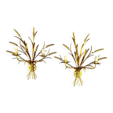 Pair of gilt metal wall sconces, 20th century