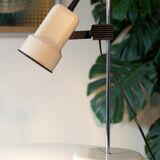 Desk lamp from the 70s and 80s, chrome and white lacquered metal