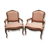 Paire de fauteuils Louis XV dossier à la reine