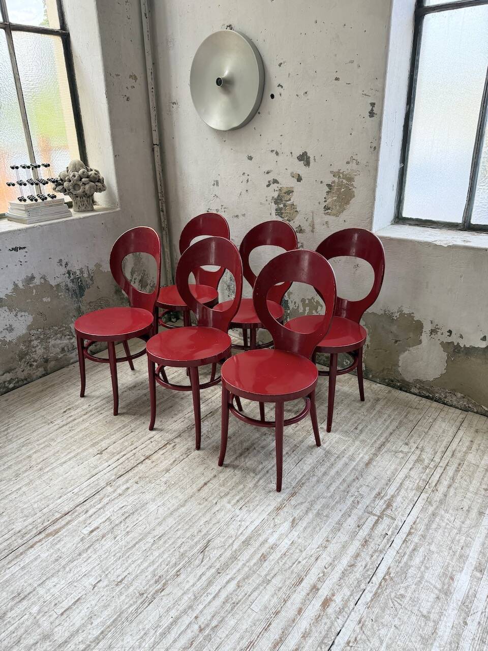 Set of 6 Baumann bistro chairs, Mouette model