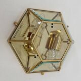 Set of 2 hexagonal wall lamps by Sothis, Italy 1980s