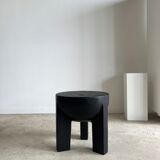 Monoxyl sofa end in black mango tree tripod half-sphere tray h:45 d:44