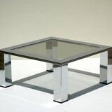1960 Chrome Metal Table Italian Space Age Design Coffe Table