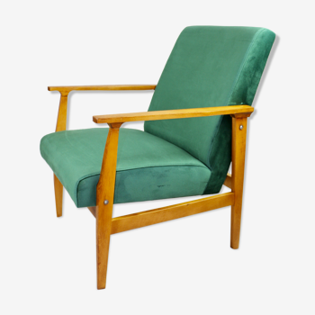 Fauteuil en velours vert, années 1970