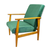 Fauteuil en velours vert, années 1970