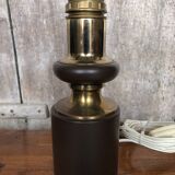 Old vintage golden & brown metal lamp base