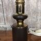 Old vintage golden & brown metal lamp base