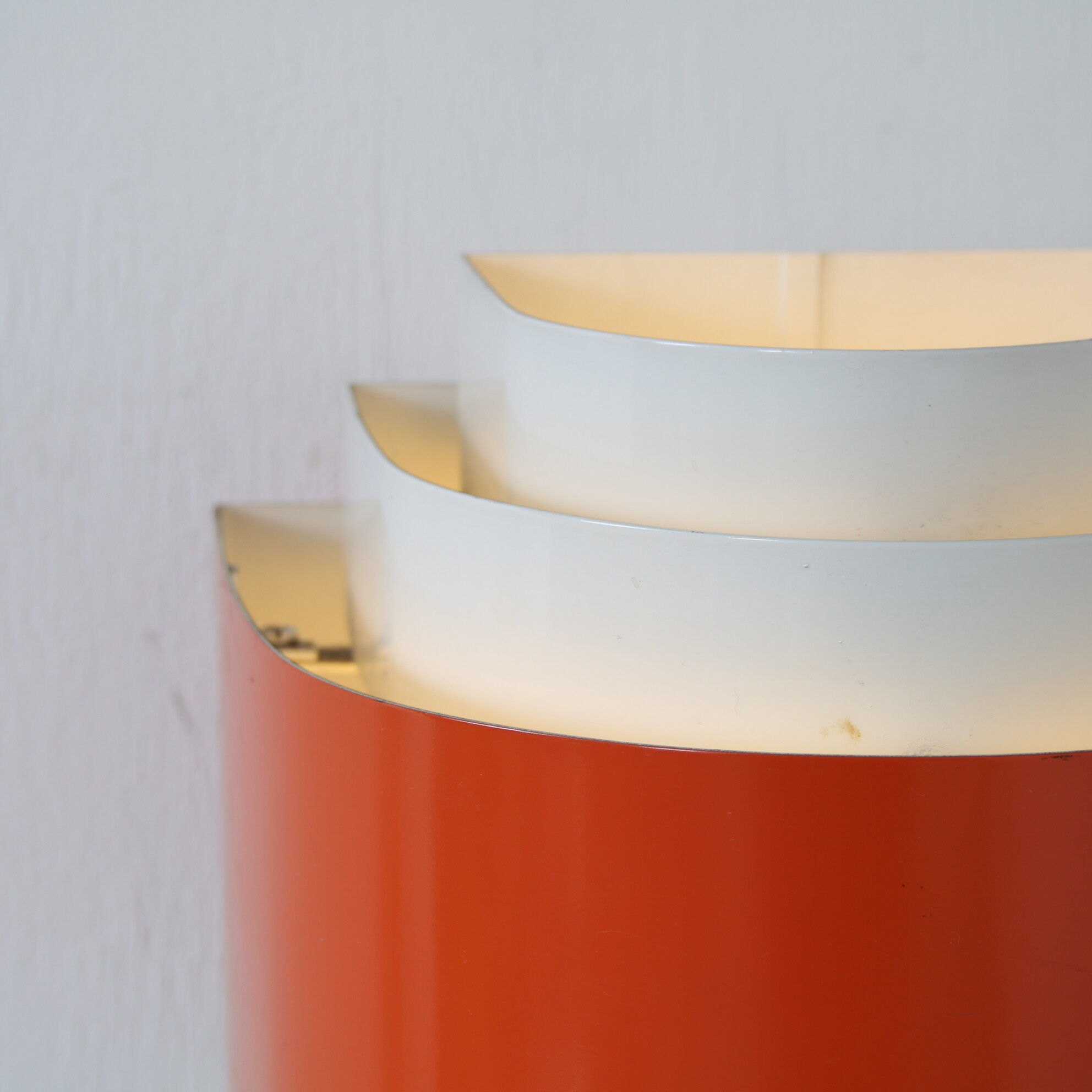 1970s orange metal dutch wall lamp