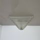 Cubic satin white glass wall light by glashütte limburg attrib., germany 1980s
