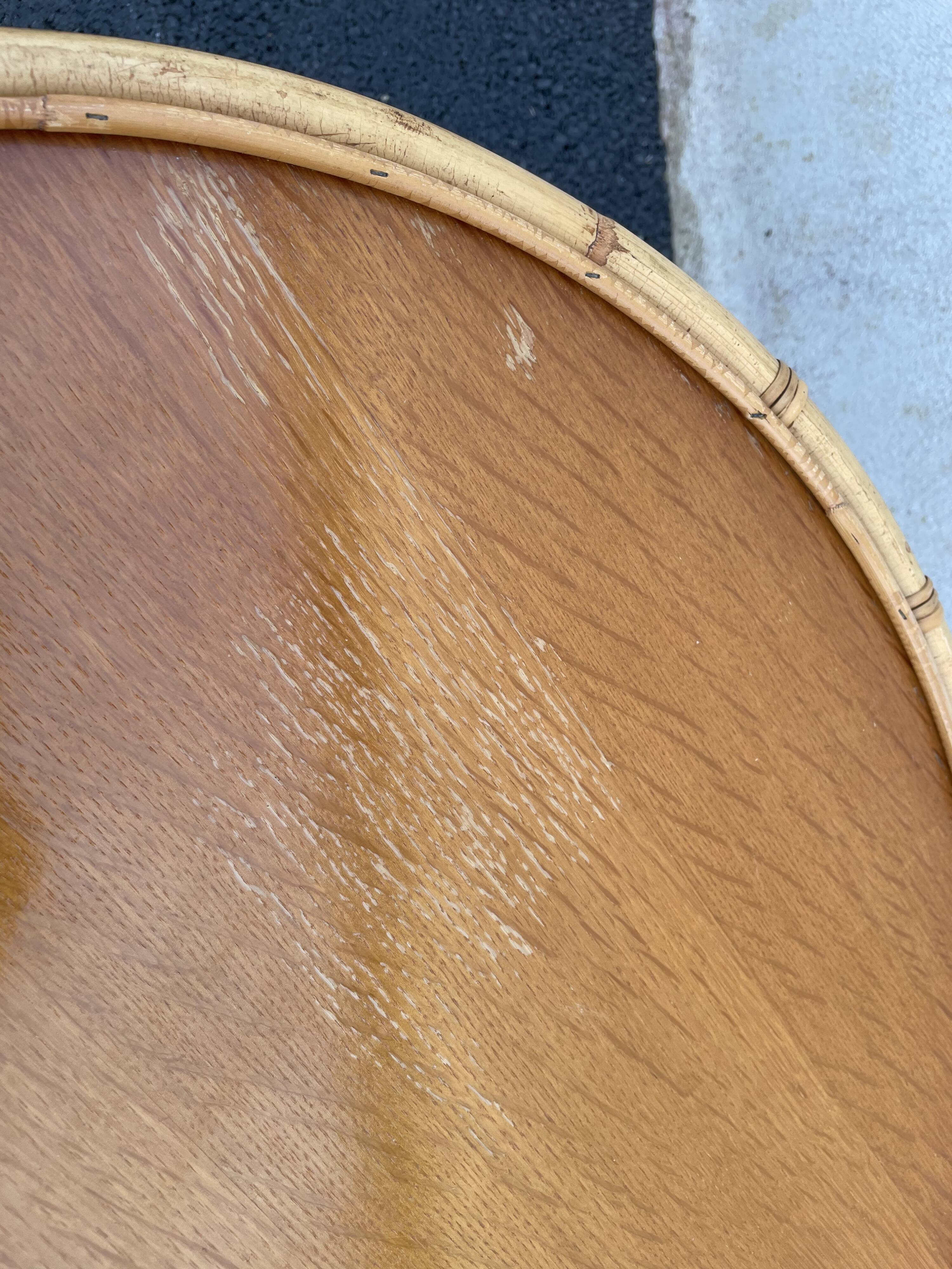 Vintage rattan roundtable