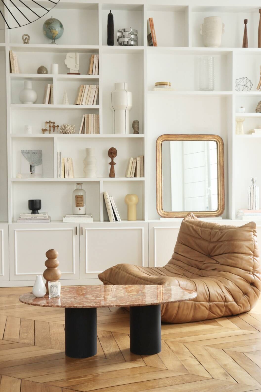 Terracotta marble coffee table