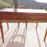 Green leather tray desk