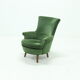 Vintage Green Velour Armchair 1950s