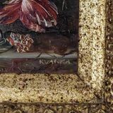 Oil painting signed Kvanka Maria "Bouquet with apple branch"