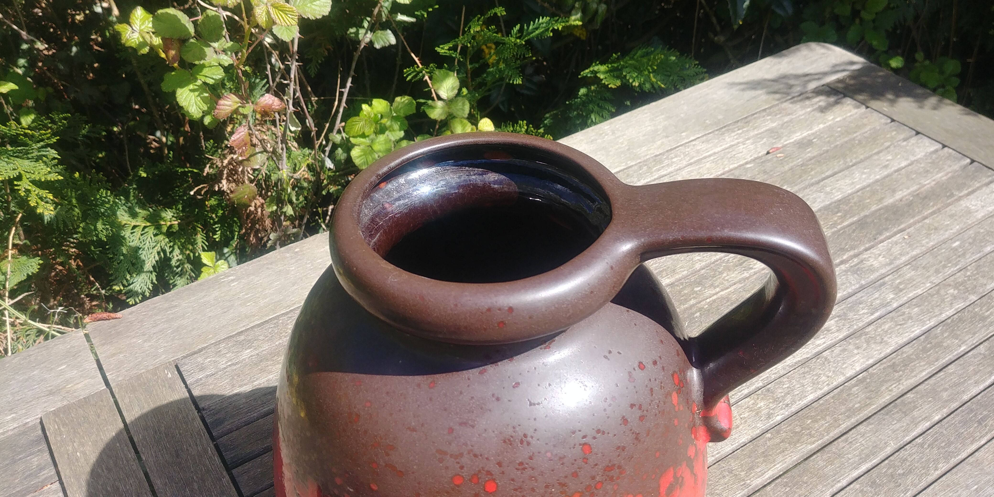Fat Lava W.Germany 70s colors red brown chocolate vase