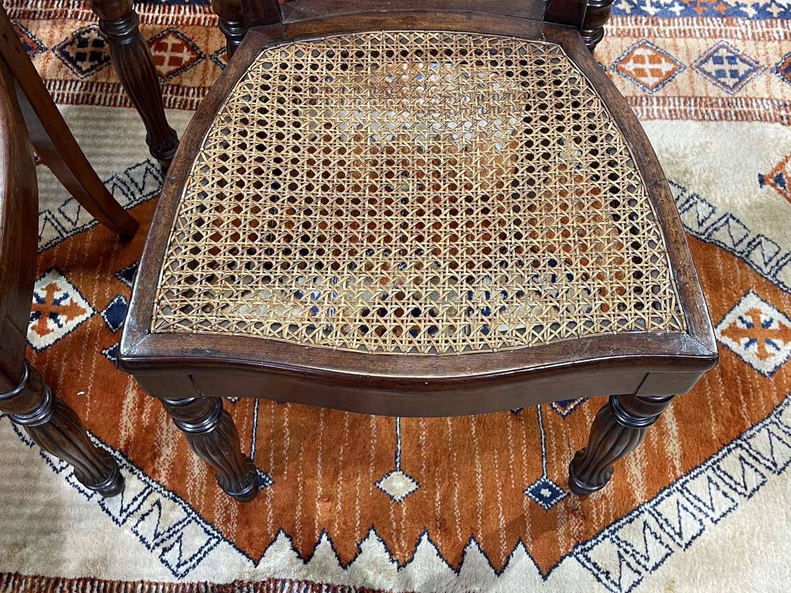 Set of 8 Louis Philippe 19th century mahogany chairs with caned seats