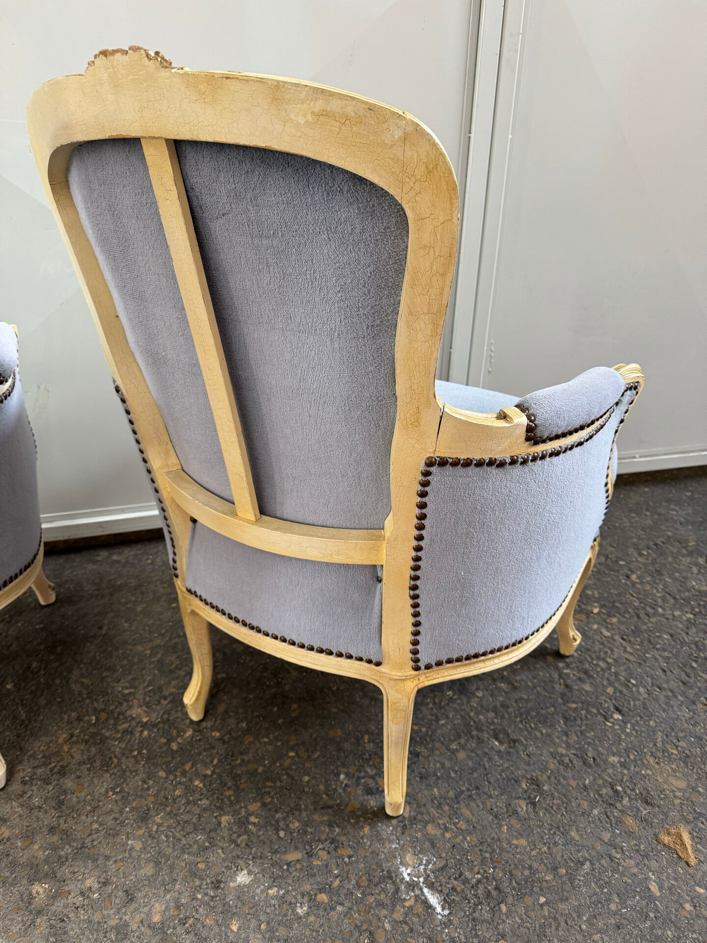 Pair of cabriolet armchairs in Louis XV style