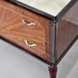 Midcentury Italian Sideboard / Dresser In Walnut And Brass. Vintage Modern