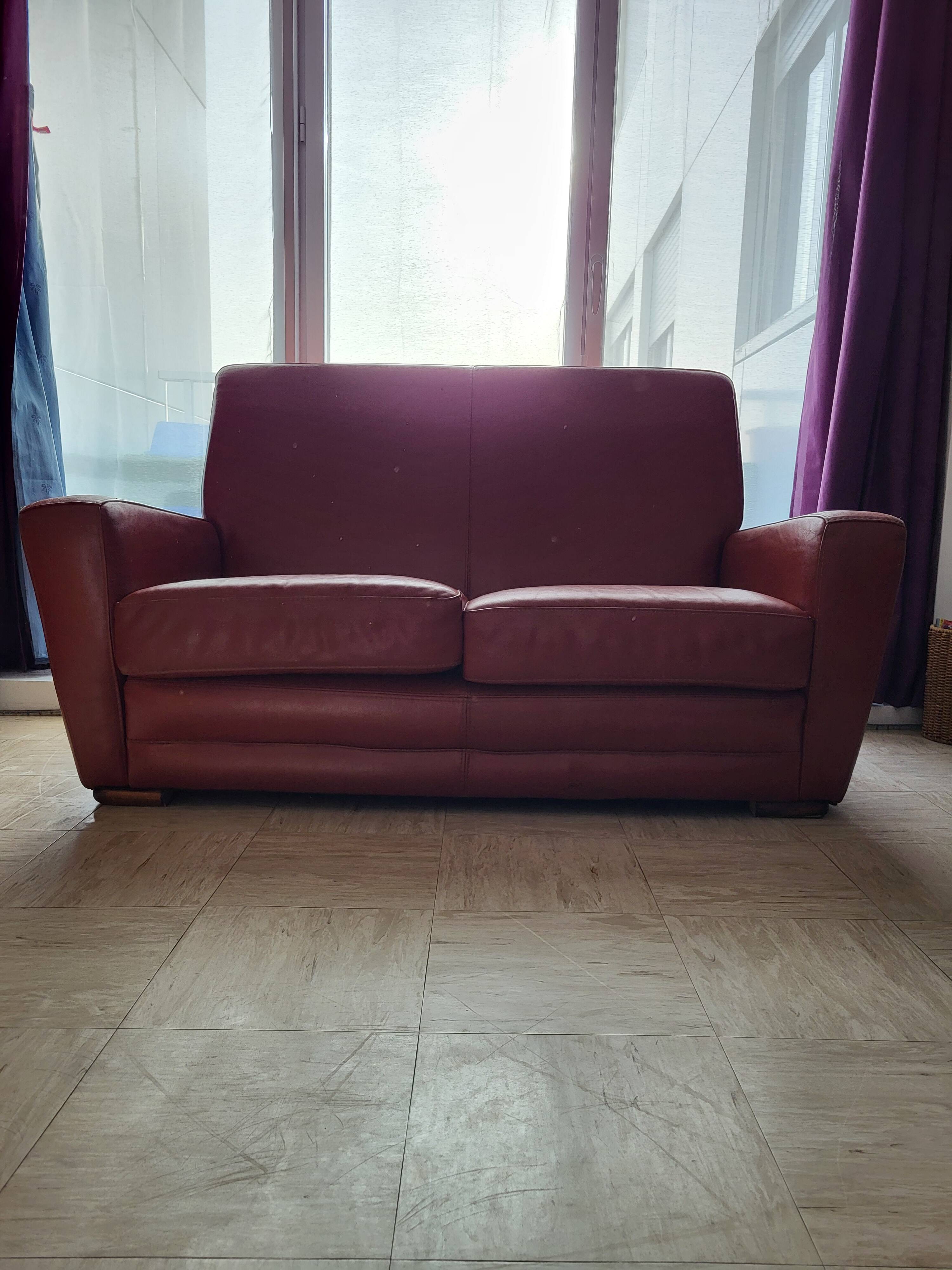 Canapé véritable cuir