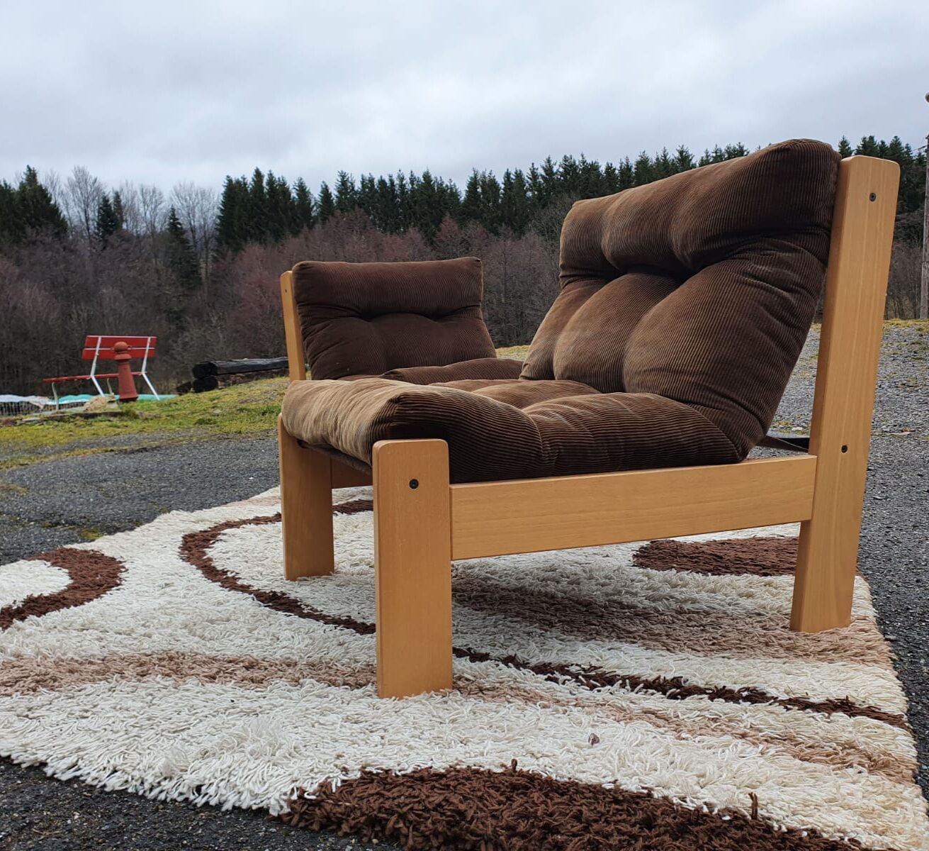 Vintage velvet heater brown year 1970
