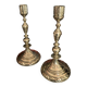 Pair of candlesticks or torches - gilded bronze.