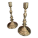 Pair of candlesticks or torches - gilded bronze.