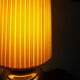 Living room mood lamp, silver metal base, wooden base, pleated lampshade