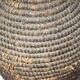 Old basket, burgundy straw and bramble, woven basket, interior decoration, pantry, flowerpot