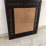 Vintage Indonesian teak shuttered mirror
