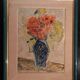 Painting by manfredo borsi. gouache. 1949. bouquet in blue vase