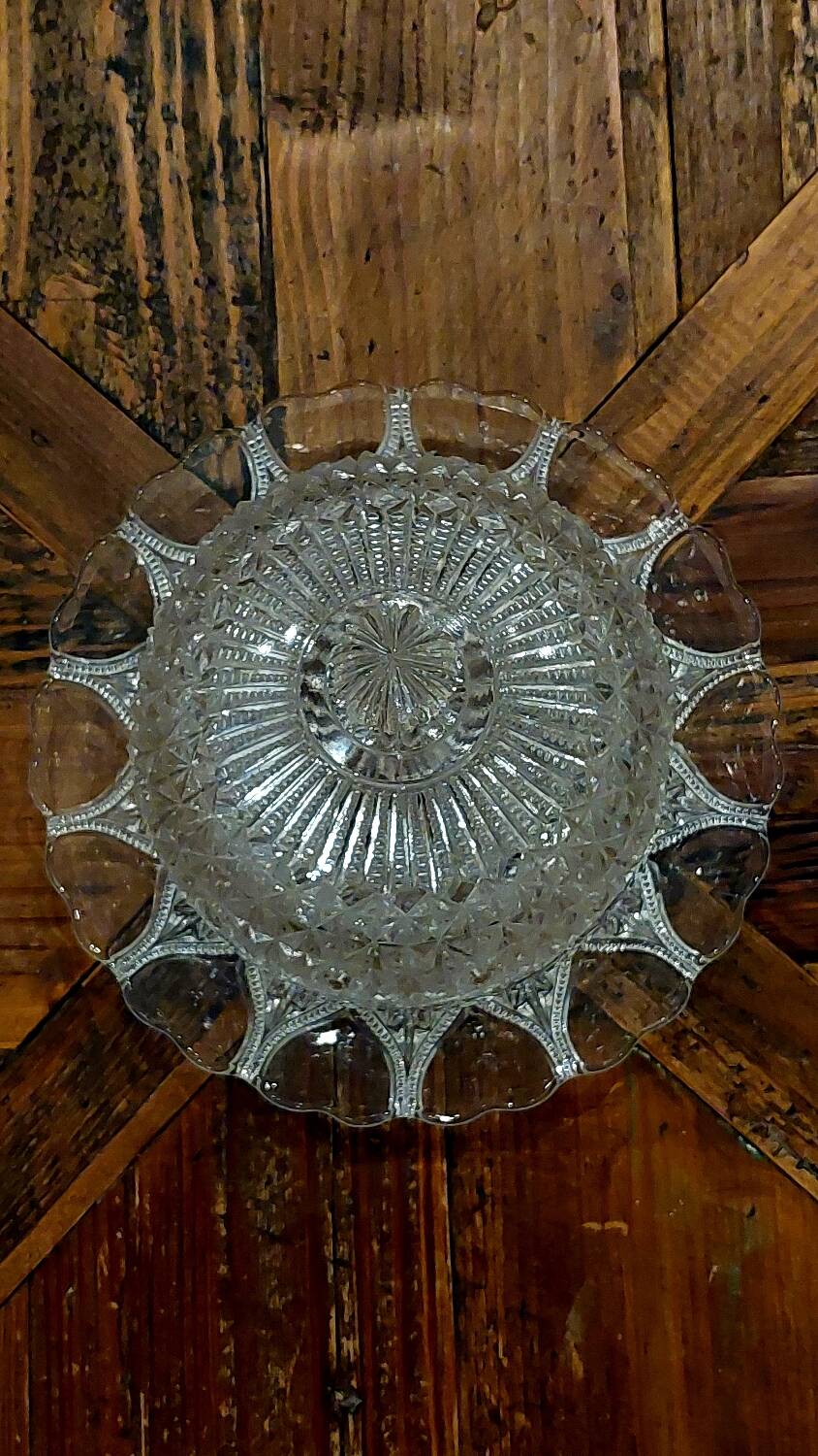 Vintage pressed glass bell jar