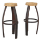 Original set of 2 bar stools by Frida Minet and Adrien Audoux, 1950s, France