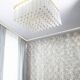Bohemian flush-mount light in textured glass & brass, 1960s