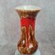 Large vintage vase signed Baudin 83 – red and brown enamelled