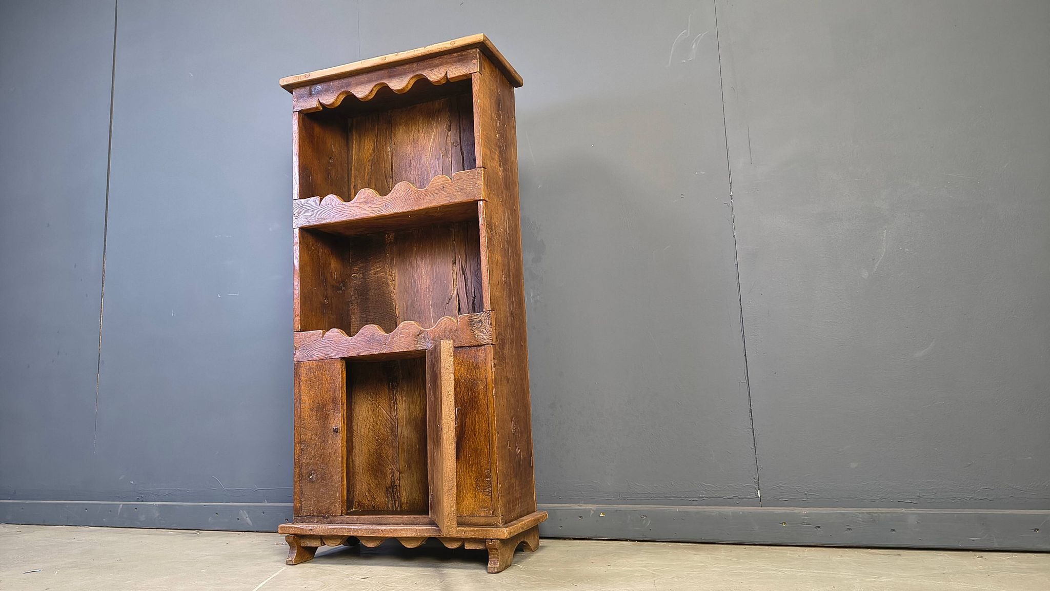 Rustic folk art 'travail populaire' cabinet, France, 19th century