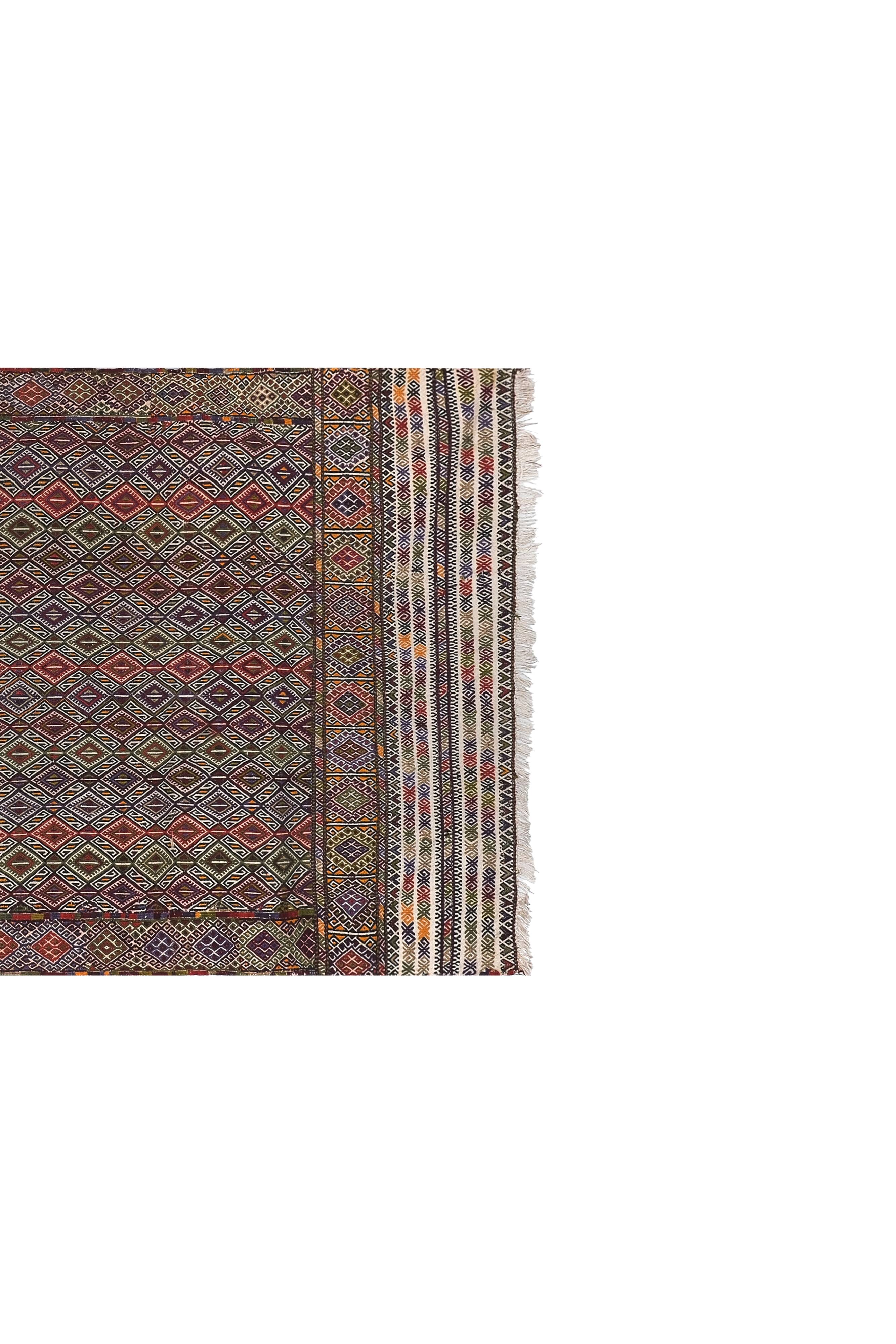 Vintage Turkish Oushak Rug Handwoven 141x356 cm