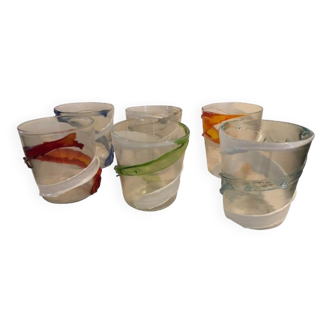 Lot de 6 verres de Murano des années 2000