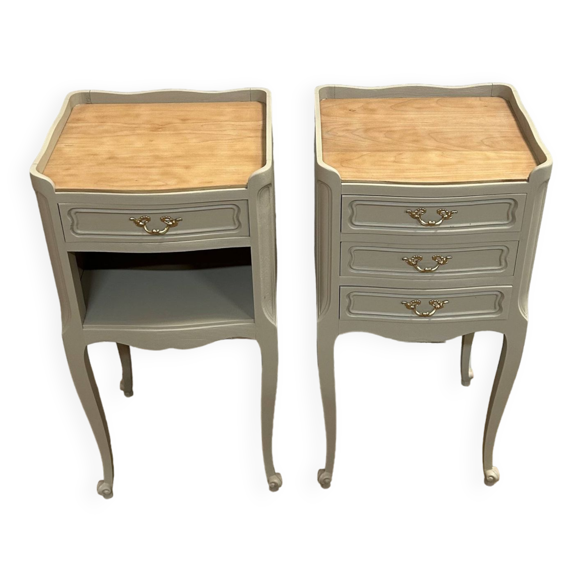 Pair of revamped vintage bedside tables