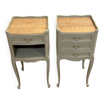 Pair of revamped vintage bedside tables