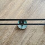 Old metal wall coat rack with 3 blue hooks / 50s-60s / vintage