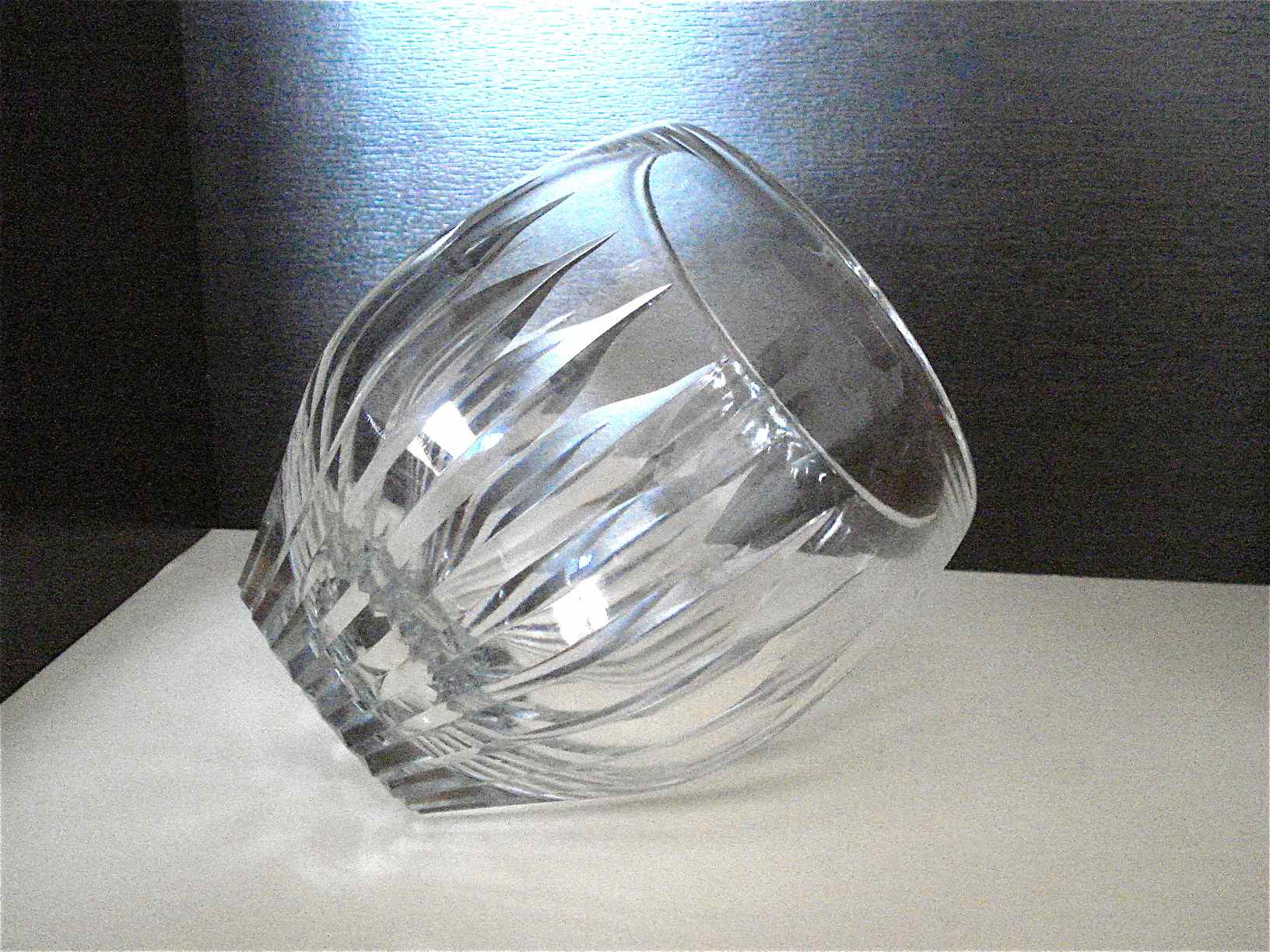 Cut crystal cup vase