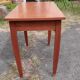 Teak veneer desk, curved feet